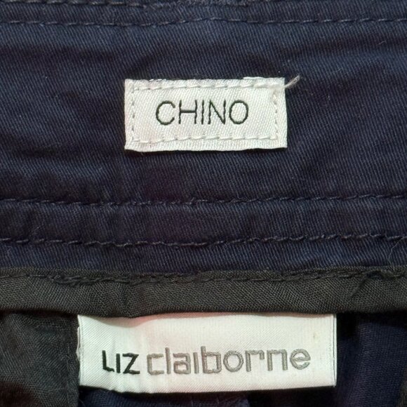 Liz Claiborne Women's Stretch Classic Navy Chino Pants 12 Tall NWT - Picture 7 of 11
